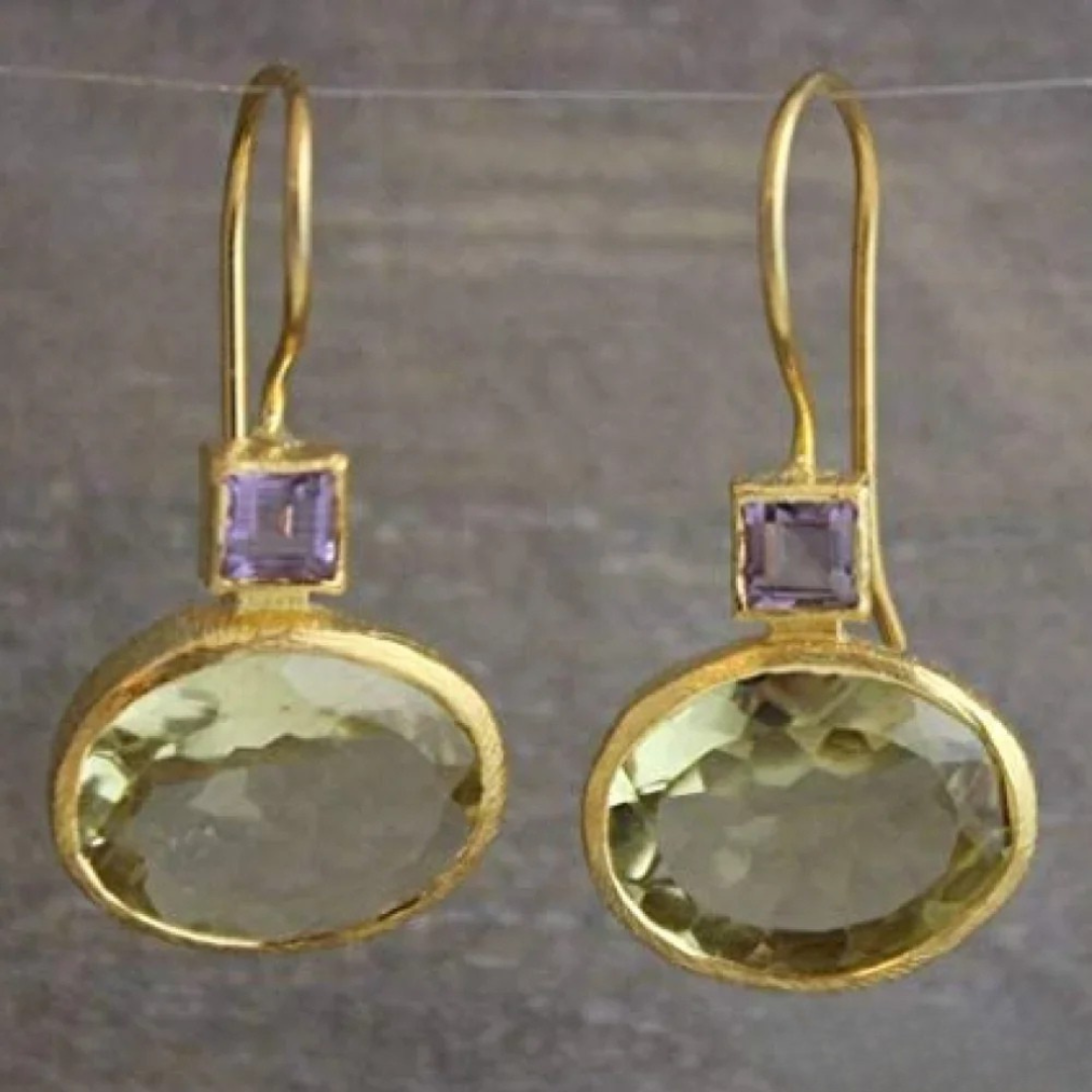 Bellatrix | Vintage Smaragd Kristall-Ohrringe in Gold