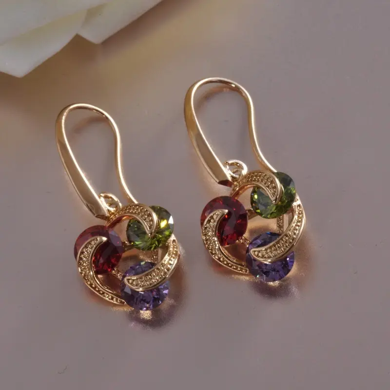 Calida | Goldohrringe mit bunten Zirkonia