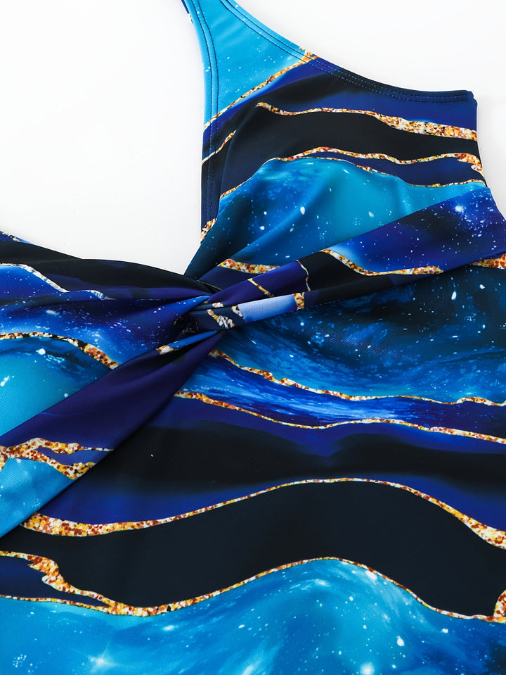 Yzandria™ | Schulterfreies Zweiteiler Set mit Batik Print