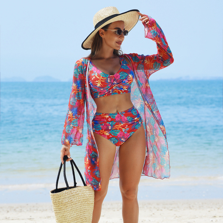 Amelika | Farbenfrohes 3-teiliges Bikini-Set für einen selbstbewussten Sommerstil