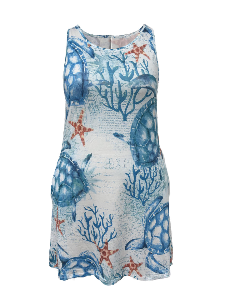 Marisella | Luftiges Sommerkleid mit Meeres‑Print