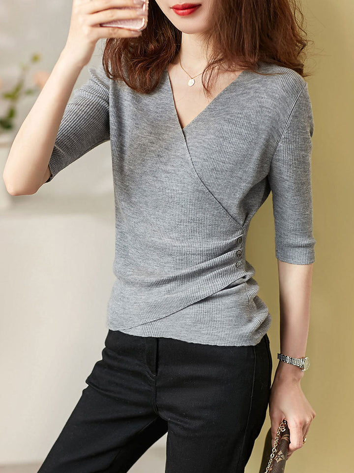 Arden™ | Soft Knitted V-Neck Top
