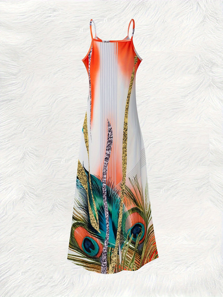 Clementia™ | Sommerkleid mit Pfauenprint