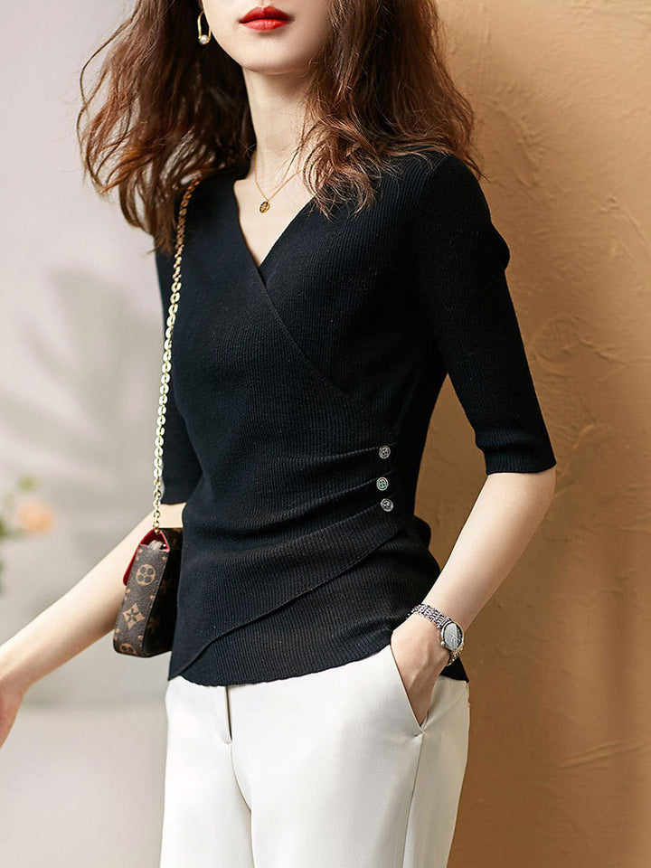 Arden™ | Soft Knitted V-Neck Top