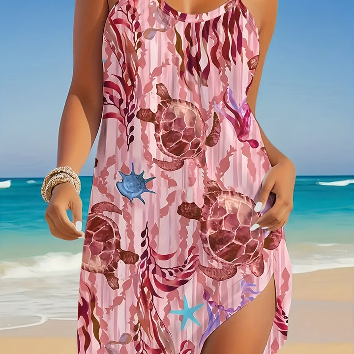 Avelora | Strandkleid mit Turtle‑Print