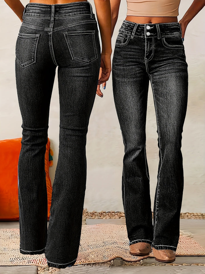 Elara™ | Hoch taillierte Skinny Jeans mit Schlag