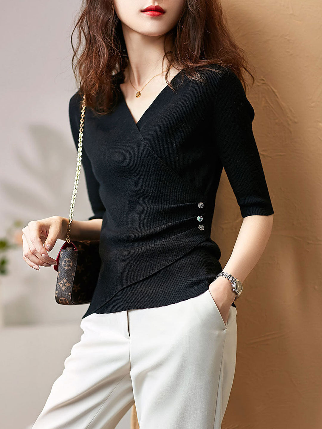 Arden™ | Soft Knitted V-Neck Top