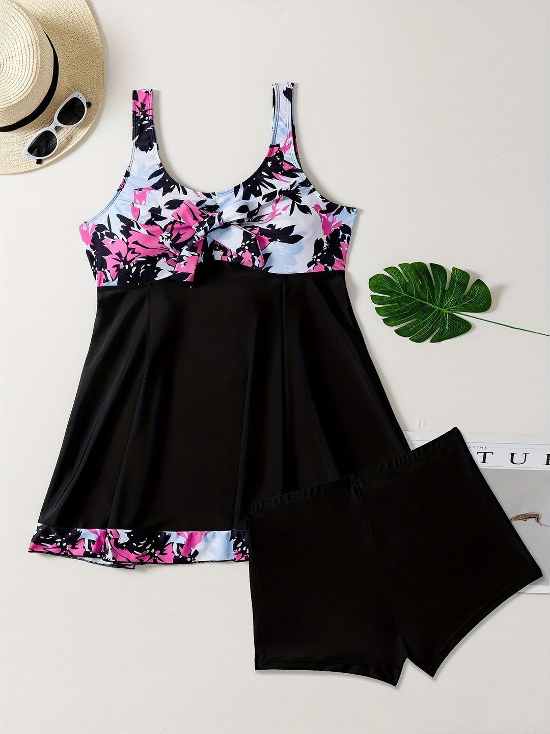Isalde | Elegantes Bauchweg-Tankini mit Schleife | Letzter Tag 80 % Rabatt!