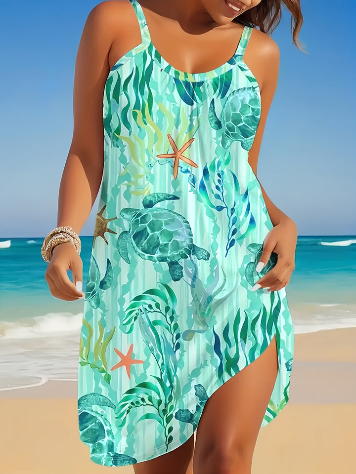 Avelora | Strandkleid mit Turtle‑Print