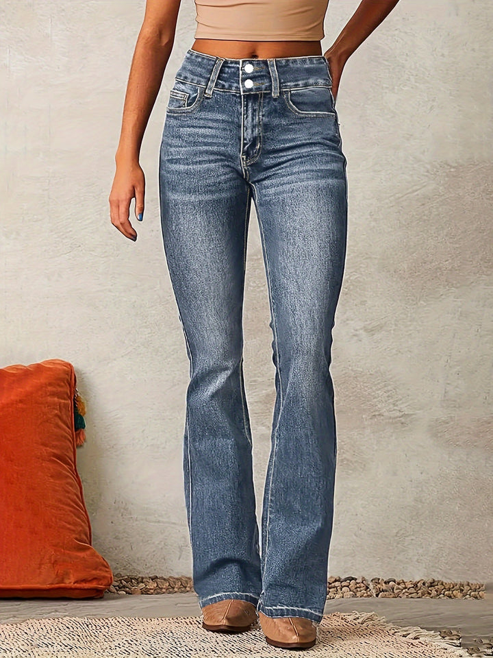 Elara™ | Hoch taillierte Skinny Jeans mit Schlag