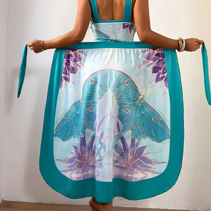 Diantha™ | Figurfreundliches Badeoutfit mit Butterfly-Print & Wrap-Skirt