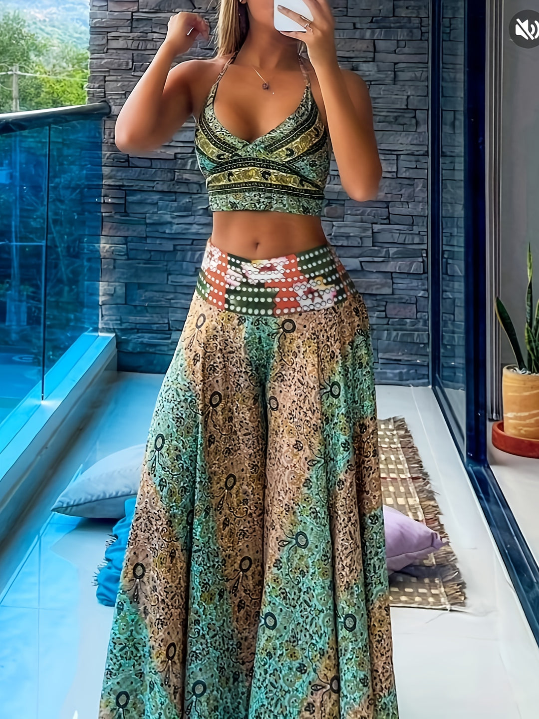 Amaya™ | Zweiteiler mit Bauchbedeckung & Tribal-Print