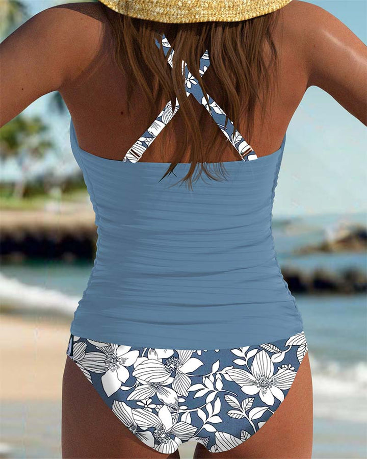 Maelena | Figurformender Falten-Tankini mit Print