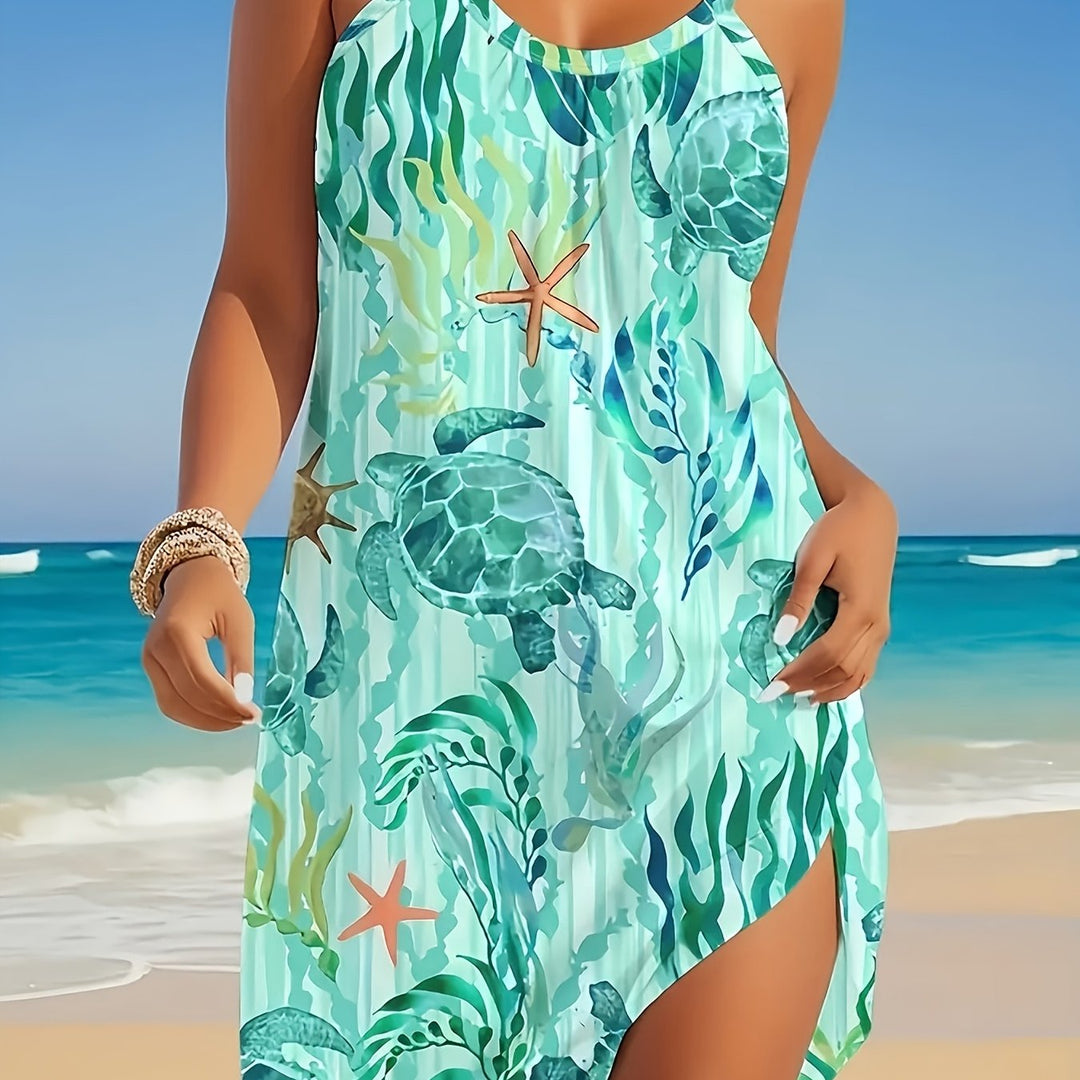 Celmarie | Figurfreundliches Slip‑Kleid mit Print