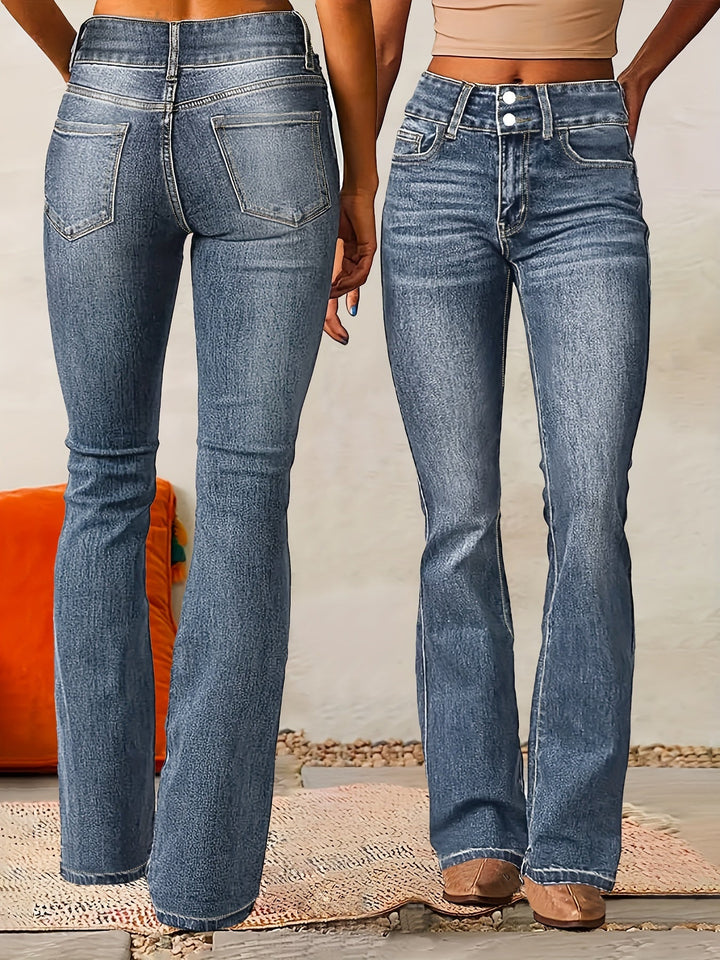 Elara™ | Hoch taillierte Skinny Jeans mit Schlag