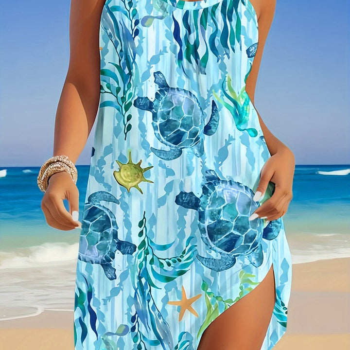 Avelora | Strandkleid mit Turtle‑Print