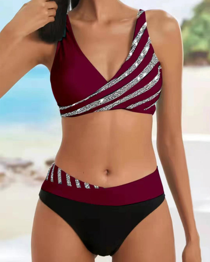 Branwen | Bedruckter Bikini in Warmen Farbtönen