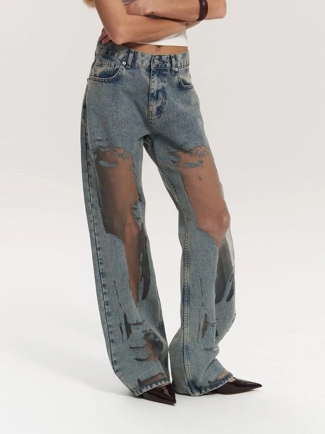 Luna Weiße Transparente Jeans