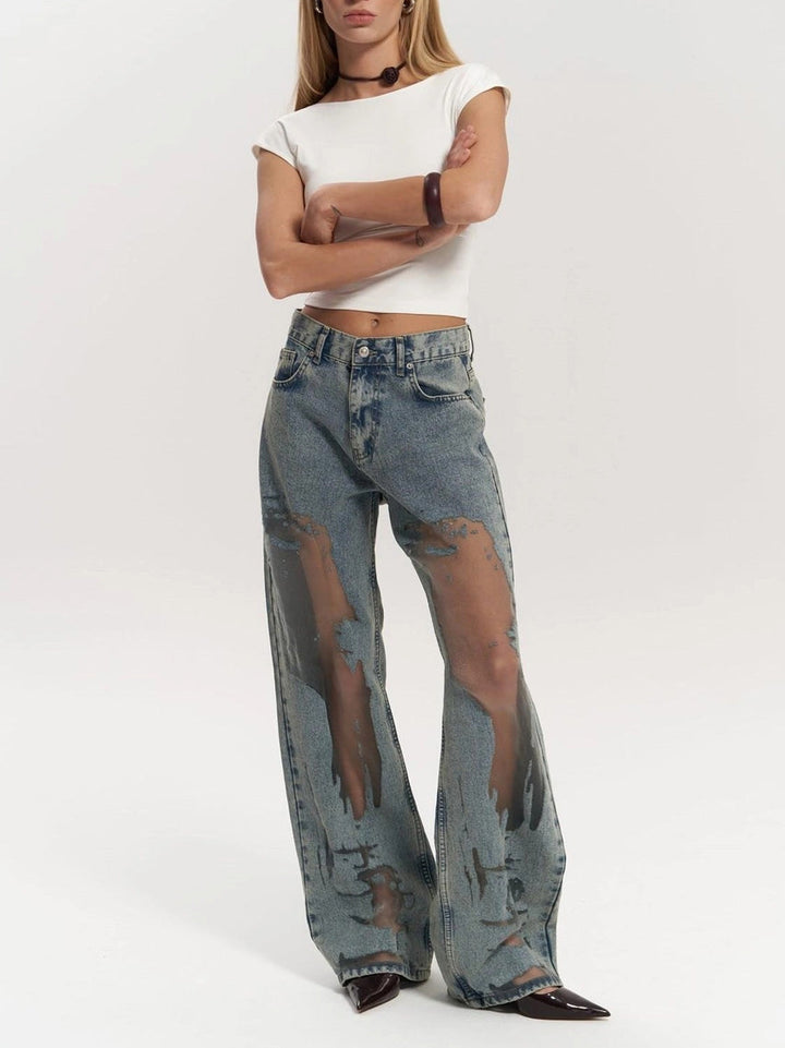 Luna Weiße Transparente Jeans