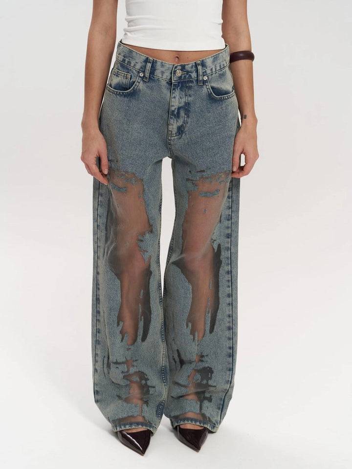 Luna Weiße Transparente Jeans