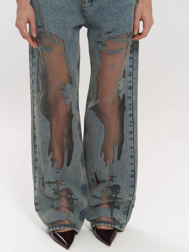 Luna Weiße Transparente Jeans