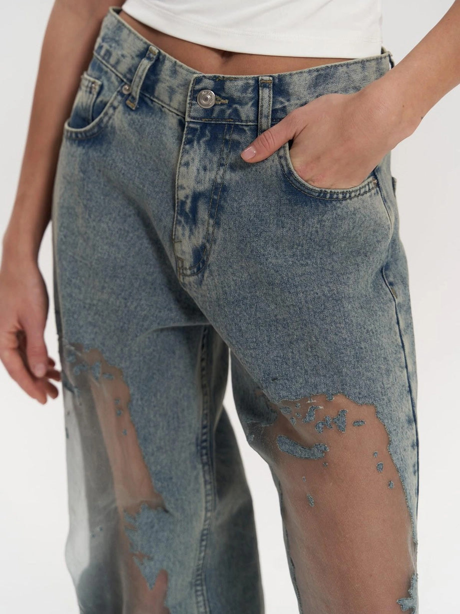 Luna Weiße Transparente Jeans