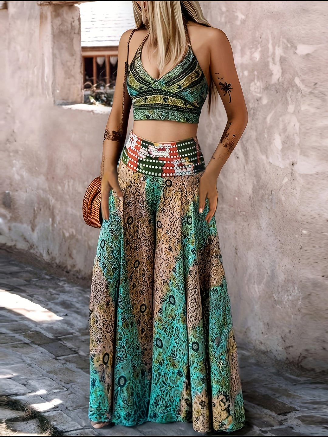 Amaya™ | Zweiteiler mit Bauchbedeckung & Tribal-Print