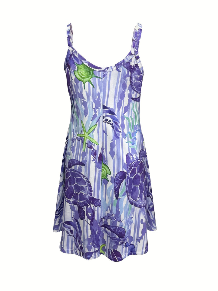 Avelora | Strandkleid mit Turtle‑Print
