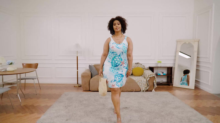 Luviane | Sommer‑Cami Dress mit Schildkrötenprint