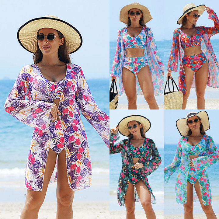 Amelika | Farbenfrohes 3-teiliges Bikini-Set für einen selbstbewussten Sommerstil