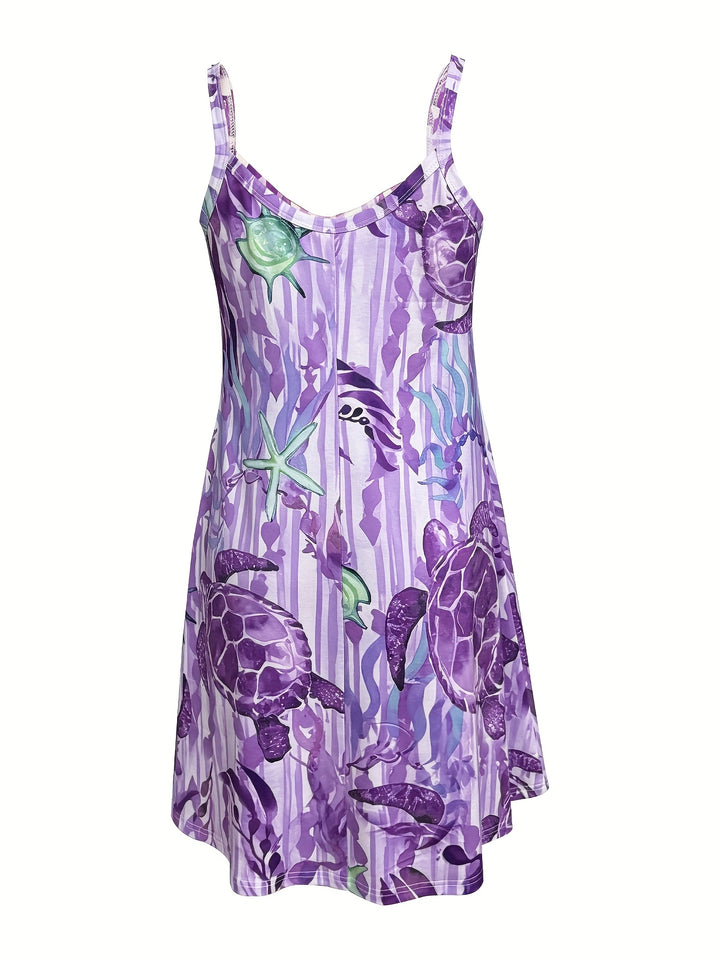 Avelora | Strandkleid mit Turtle‑Print