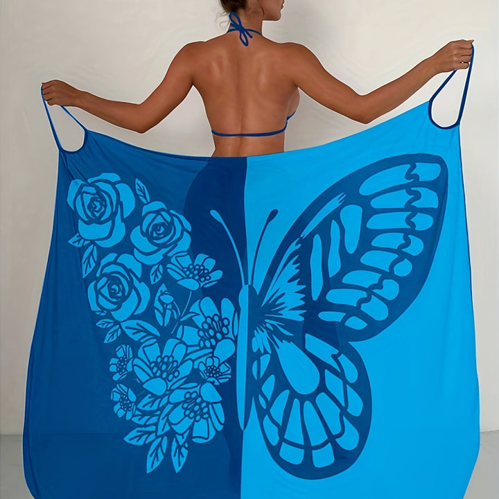 Yarah™ | Boho Strandkleid aus Mesh mit Schmetterlingsprint