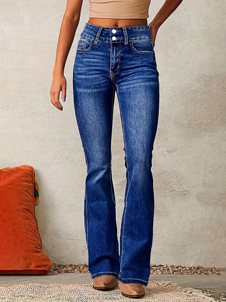 Elara™ | Hoch taillierte Skinny Jeans mit Schlag