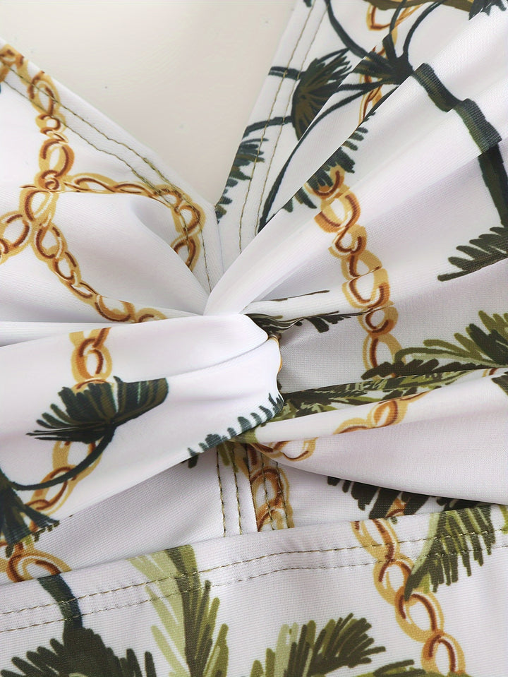Donna™ | Tropisches Bade-Set mit Sarong & V-Ausschnitt